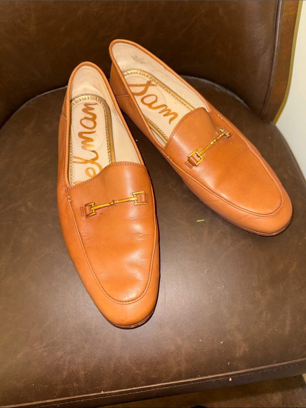 Sam Edelman Men's Cognac Leather Bit Loafers